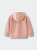 Back view of a peach-colored zip hoodie with ribbed cuffs and hem Zip Hoodie - Mallow Boys