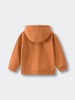 Orange hoodie with zipper laid flat showing back view and hood Zip Hoodie - Pumpkin Boys