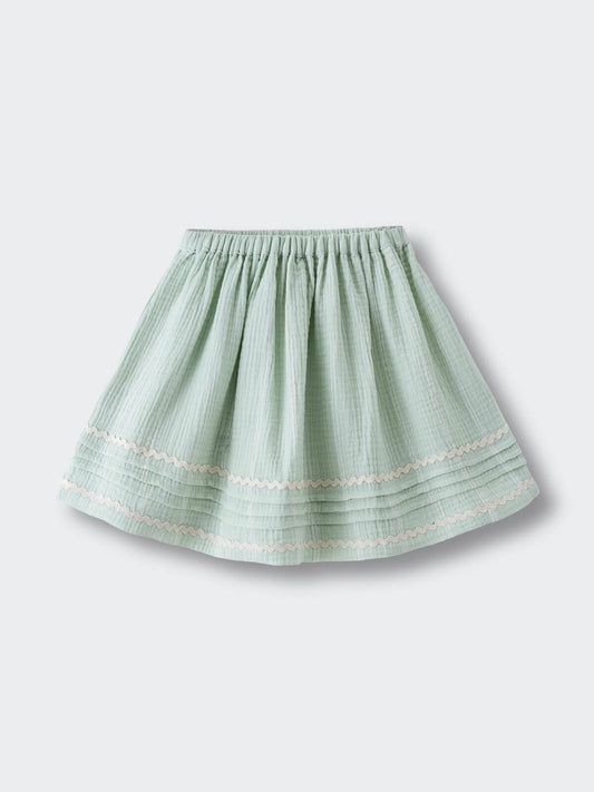 Aurora Skirt - Light Green Stripe