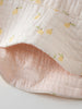 Close-up of light fabric with yellow lemon print and visible stitching baby Bucket Hat - Lemons Baby girl