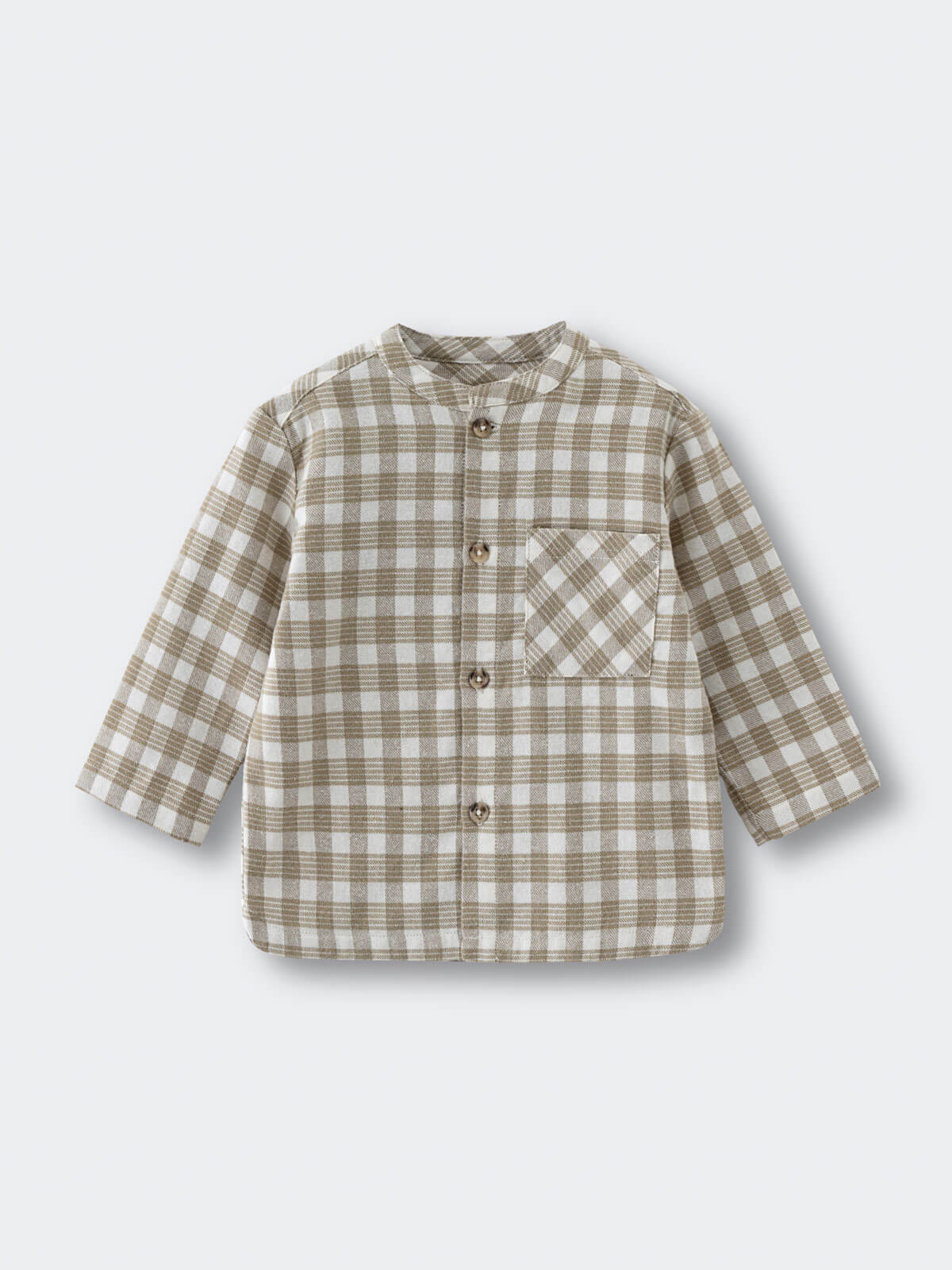 Plaid shirt on a light gray background Baby Check Shirt - Woven Check Baby boy