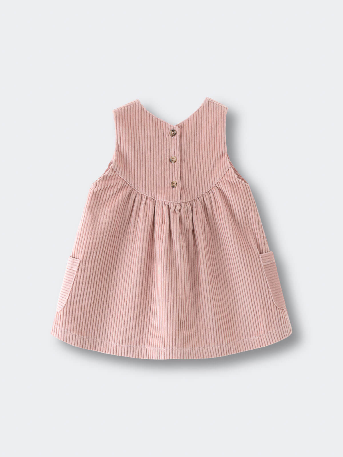 Pink corduroy dress on a light gray background Baby Corduroy Dress - Blush Baby girl