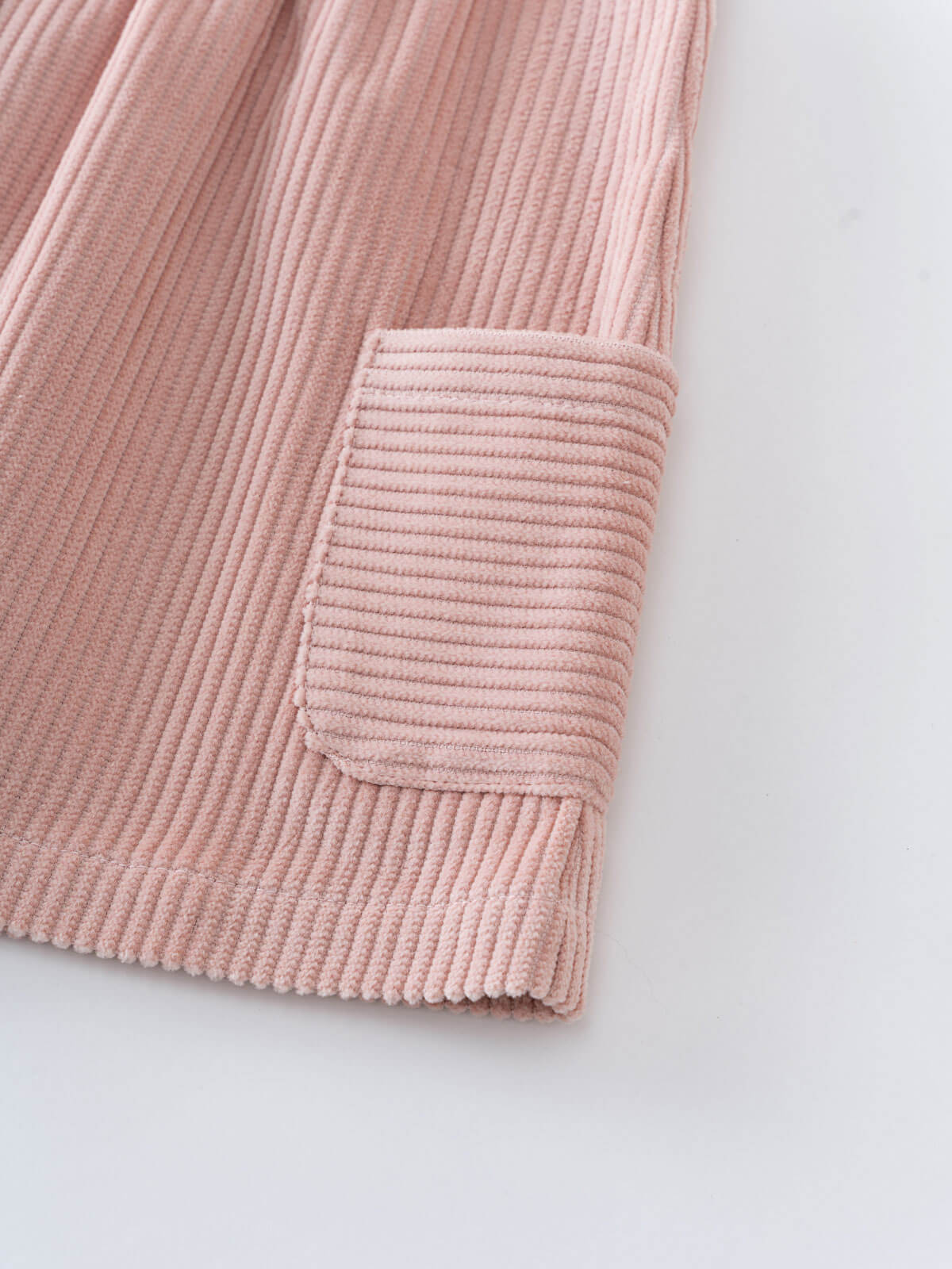 Pink corduroy dress with a pocket on a white background Baby Corduroy Dress - Blush Baby girl