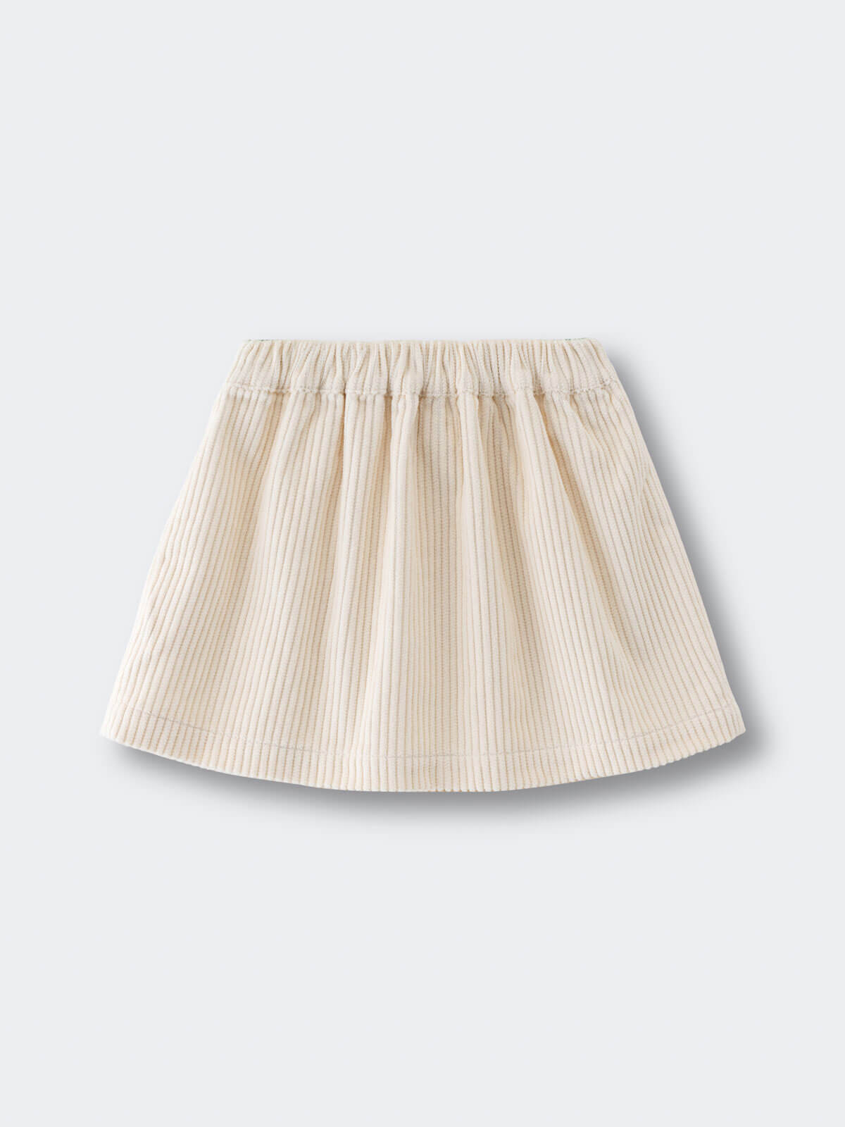 Beige corduroy skirt on a light gray background Baby Corduroy Skirt - Ecru Baby girl