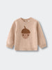 Beige sweater with acorn design on a light gray background Baby Feature Print Jumper - Little Acorn Baby boy