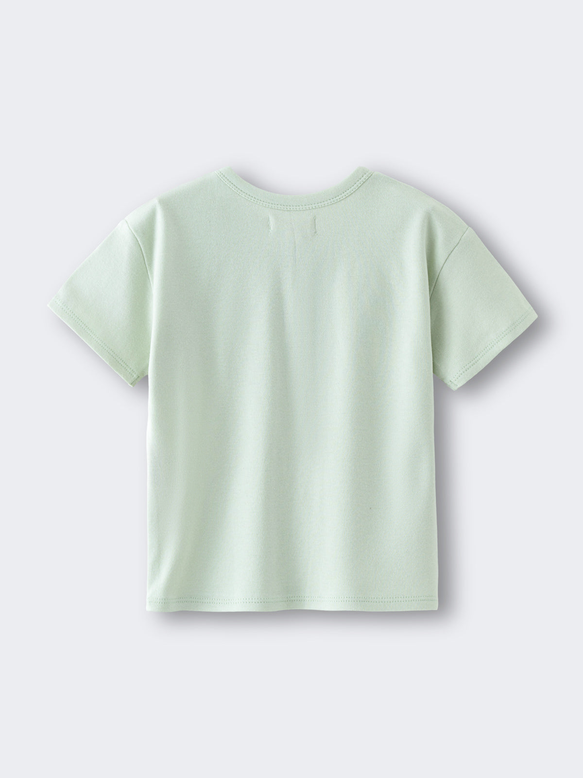 Light green short-sleeved t-shirt laid flat on white background baby Henley Tee - Matcha Baby boy