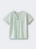 Light green short-sleeved henley shirt with two buttons at neckline Baby Henley Tee - Matcha Baby boy