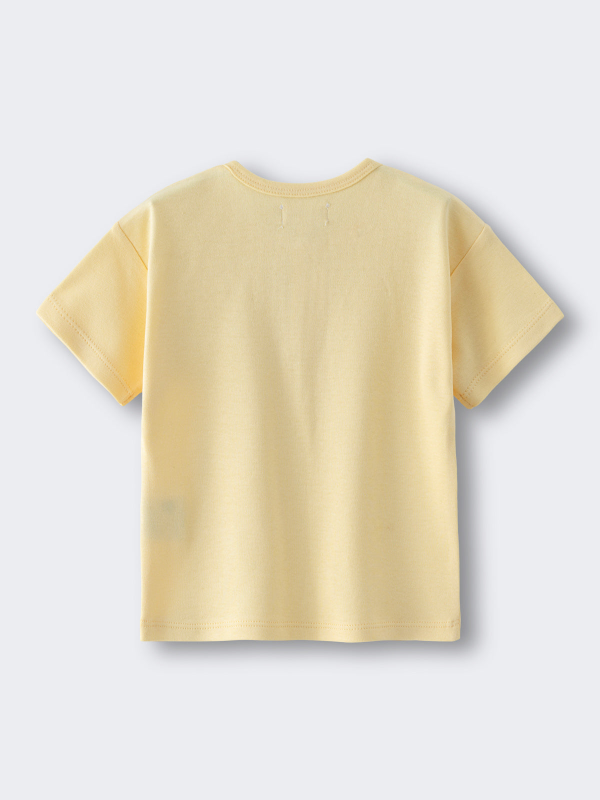 Back view of a pale yellow short-sleeved t-shirt on a light background Baby Henley Tee - Sun Soaked Baby boy