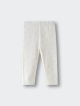 White leggings with small pastel floral print laid flat on a surface Baby Printed Leggings - Spring Bloom Baby girl