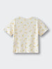 White short sleeve t-shirt with yellow lemon print pattern on cream background Baby Printed Short Sleeve Tee - Lemons Baby girl