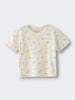 Cream-colored t-shirt with small yellow lemon print pattern Baby Printed Short Sleeve Tee - Lemons Baby girl