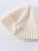 Beige knitted beanie on a light gray background Baby Ribbed Beanie - Ecru Baby boy