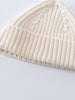 Beige knit beanie on a white background Baby Ribbed Beanie - Ecru Baby boy