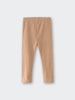 Beige ribbed leggings laid flat on a light surface Baby Ribbed Leggings - Sand Baby boy