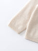 Beige knitted scarf on a white background