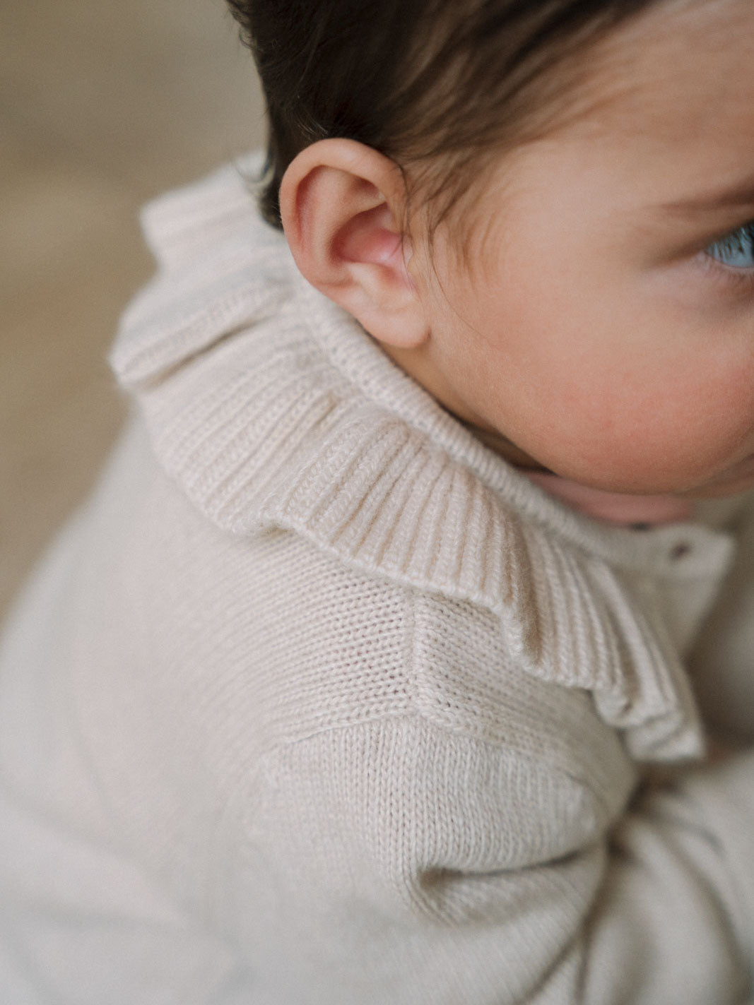 Baby Ruffle Cardigan - Ecru