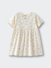 White dress with yellow lemon print and button closure at back Baby Short Sleeve Jersey Dress - Lemons Baby girl