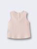 Back view of a pale pink sleeveless baby tee with two buttons at the neck Baby Sleeveless Tee - Octy Baby girl
