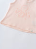 Close-up of a pale pink sleeveless tee with embroidered octopus design Baby Sleeveless Tee - Octy Baby girl