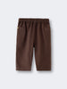 Brown twill pants with elastic waistband and front pockets laid flat Baby Twill Pants - Spruce Baby boy