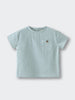 Green and white striped short-sleeved shirt with chest pocket and button Woven Stripe Tee Shirt - Mint Stripe Baby boy