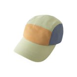 Corduroy cap with color-blocked panels in green, peach, and blue tones Brocks Cap - Calla Green Boys