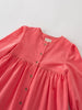 coral pink dress with button details on a light gray background Button Through Dress - Cloudberry Girls