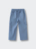 Light blue cargo pants with side pockets laid flat on white background cargo Pants - Sky Blue Boys