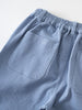 Close-up of light blue pants showing back pocket and elastic waistband Cargo Pants - Sky Blue Boys