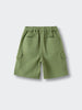 Green cargo shorts with multiple pockets laid flat on white background Cargo Shorts - Calla Green Boys