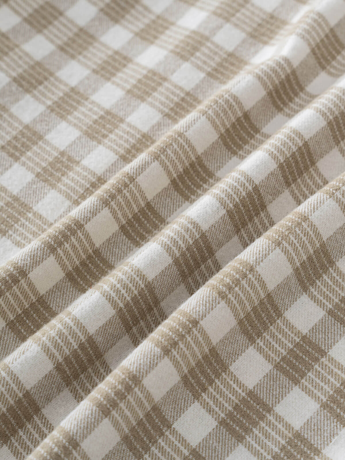 Close-up of plaid shirt with brown and white check pattern Check Shirt - Brushed Cotton Check Boys