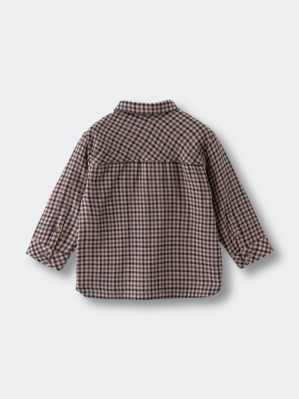 Plaid shirt on a light gray background Check Shirt - Muslin Cotton Check Boys
