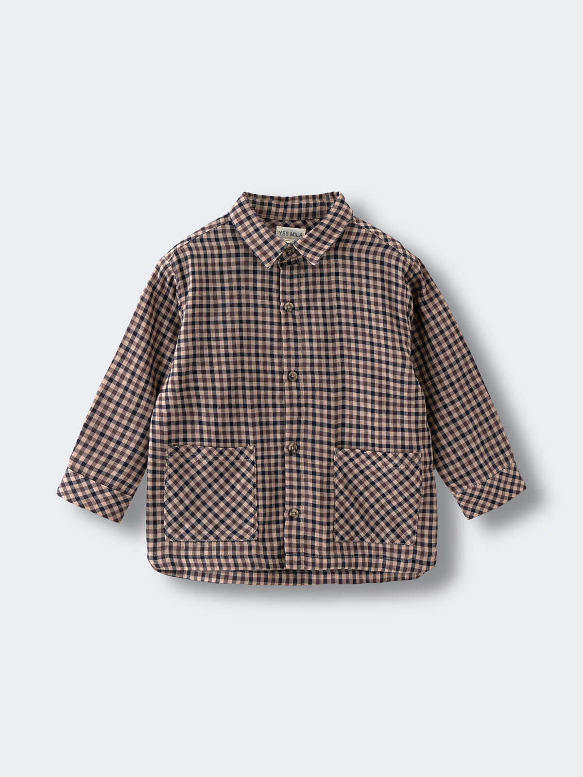 Plaid shirt on a light gray background Check Shirt - Muslin Cotton Check Boys