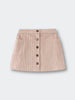 Beige corduroy skirt with button details on a light gray background Corduroy Skirt - Clay Girls