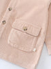 Close-up of a beige corduroy jacket with button details on a light background Corduroy Jacket - Clay Girls and Boys