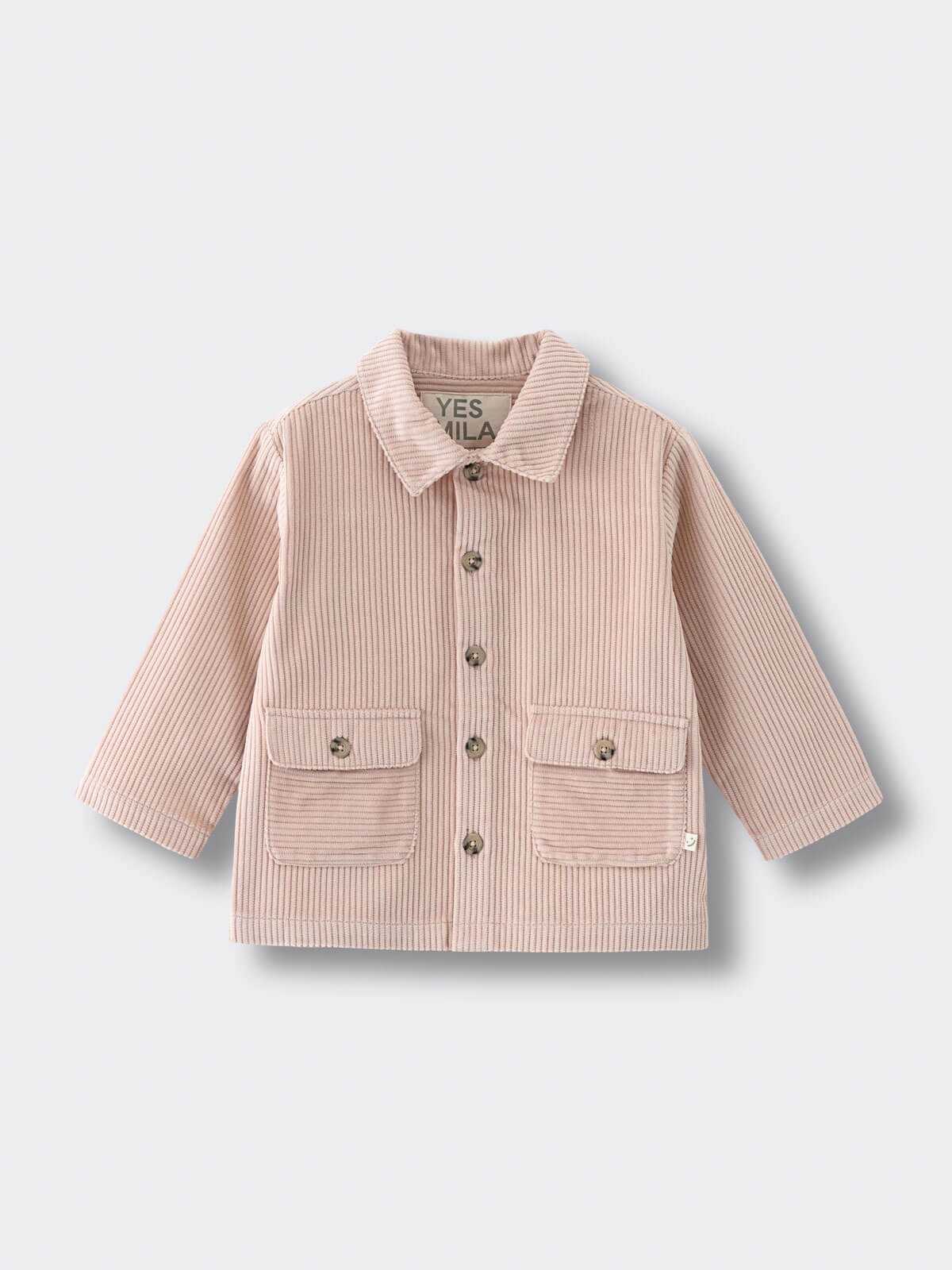 Beige corduroy jacket with button details on a light gray background Corduroy Jacket - Clay Girls and Boys