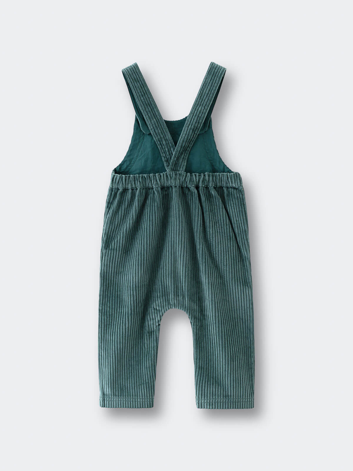 Green corduroy overalls on a white background Corduroy Overalls - Balsam Baby boy