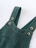 Green corduroy overalls with button details on a white background Corduroy Overalls - Balsam Baby boy