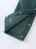 Green corduroy overalls  with button details on a white background Corduroy Overalls - Balsam Baby boy