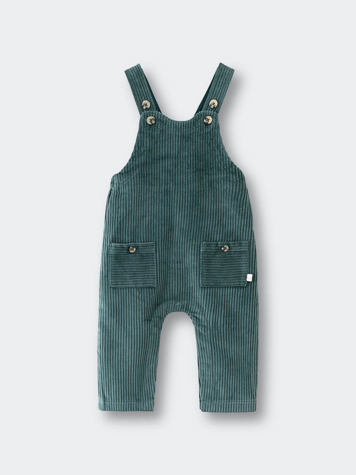 Green corduroy overalls on a white background Corduroy Overalls - Balsam Baby boy