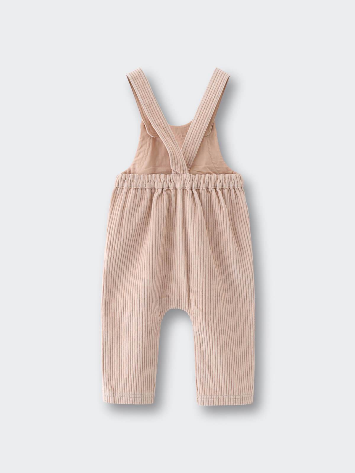 Beige corduroy overalls on a light gray background Corduroy Overalls - Clay Baby boy