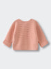 Pink knitted baby cardigan laid flat on a light background Cotton Cardigan - Toasted Peach Baby girl