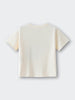 Cream-colored short sleeve t-shirt laid flat on a light background Feature Print Short Sleeve Tee - Angel Fish Baby girl