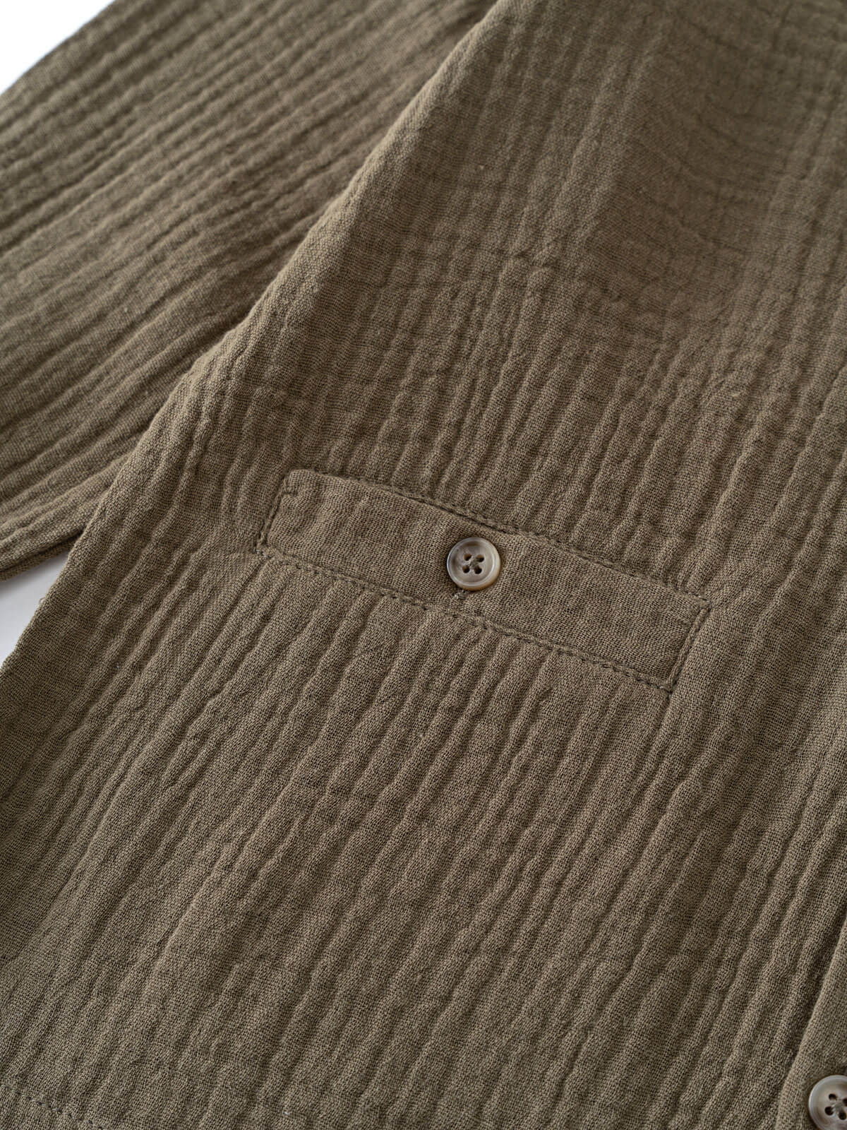Green textured shirt on a light gray background Grandad Shirt - Forest Boys