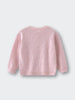 Pink knitted sweater with raised polka dot texture laid flat Knit Jumper - Candy Floss Girls