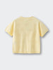 Yellow knit short-sleeve sweater with eyelet pattern detail throughout Knit Tee - Sun Soaked Girls