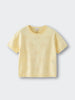 Pale yellow knit tee with eyelet floral pattern throughout Knit Tee - Sun Soaked Girls