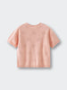 Peach-colored knit shirt with eyelet pattern details throughout the fabric Knit Tee - Toasted Peach Girls