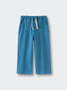 Blue wide-leg sweatpants with white drawstring and front pockets Light Sweatpants - Marine Boys