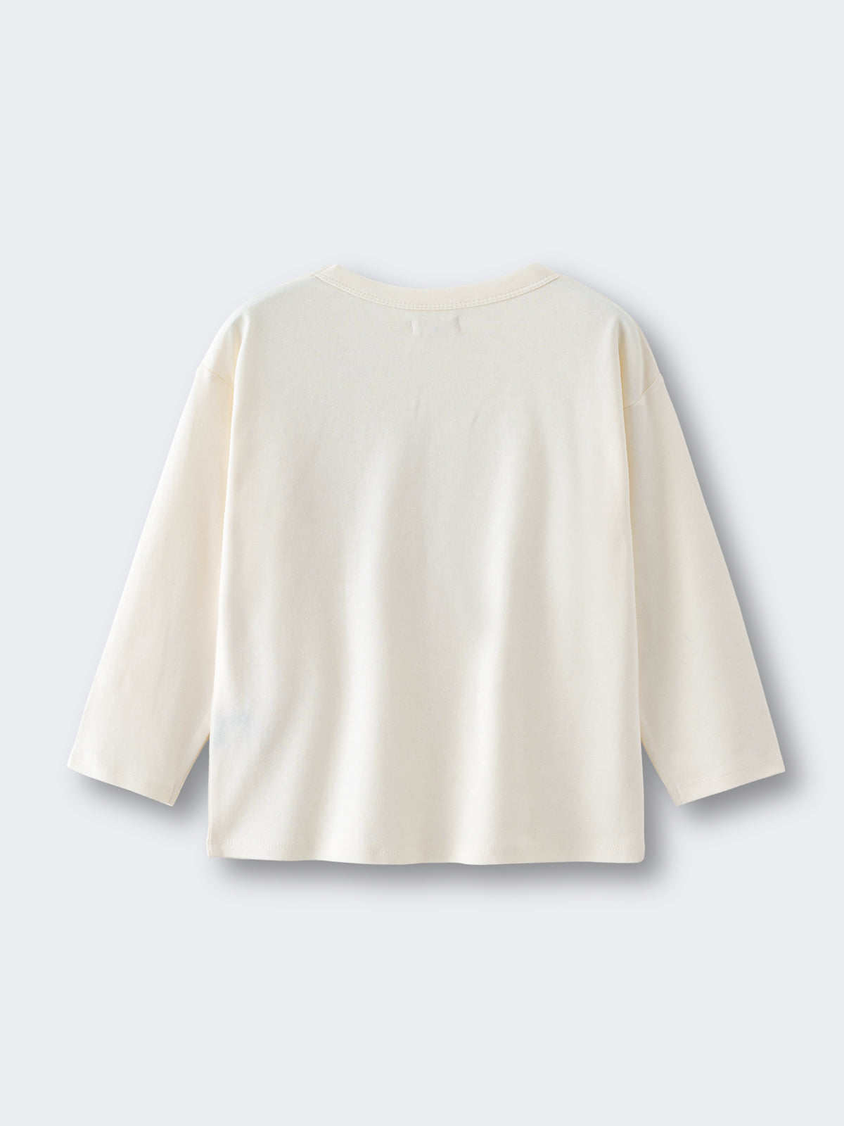 Cream colored long sleeve shirt laid flat on a light background Long Sleeve Tee - Sunny Club Day Girls